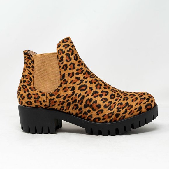 Women's Chelsea Boots Elastic Chunky Block Heel Platform Lug Sole Ankle Booties - Picture 2 of 5